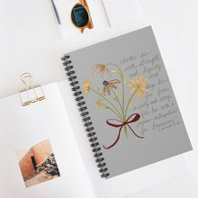Load image into Gallery viewer, Floral Scripture Spiral Notebook — 'Clothe Her with Strength' Ruled Journal