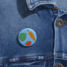 Load image into Gallery viewer, Vegetable Garden Pin Button — Tomato, Carrot & Lettuce Enamel-Style Badge
