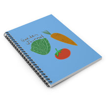 Load image into Gallery viewer, Garden Journal Spiral Notebook — Ruled Gardening Planner with Carrot, Tomato & Cabbage Design