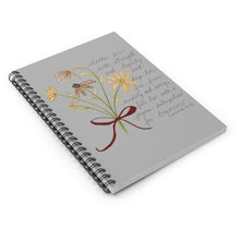Load image into Gallery viewer, Floral Scripture Spiral Notebook — 'Clothe Her with Strength' Ruled Journal