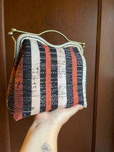 Load image into Gallery viewer, Halloween stripe canvas clutch bag with Tim Holtz fabric