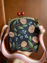 Load image into Gallery viewer, Large Kiss Clasp Crossbody Peony Clutch