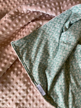 Load image into Gallery viewer, Floral Cotton and Minky Baby Blanket