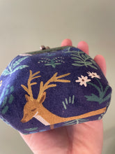 Load image into Gallery viewer, Navy and Floral Rifle Paper Co. Canvas Fabric Coin Purse