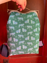 Load image into Gallery viewer, Small Backpack Clutch Bag in Blue Tiger Canvas