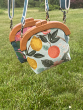 Load image into Gallery viewer, Wooden frame Retro Citrus Rifle Paper Co. Canvas Crossbody Clutch