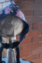 Load image into Gallery viewer, Floral Corduroy/Blue Flannel Size 3-6 month Pixie Hat