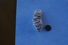 Load image into Gallery viewer, Cranberry and Blue Grid Scrunchie Clip