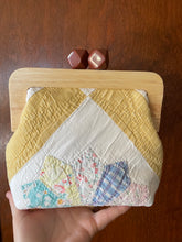 Load image into Gallery viewer, Vintage Quilt Wooden Handle Clutch