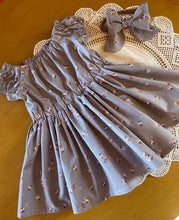 Load image into Gallery viewer, Floral Matilda dress and Bow Set size 3-6 months