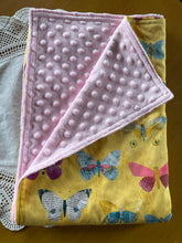 Load image into Gallery viewer, Butterfly pink minky blanket