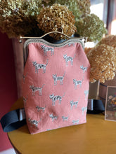 Load image into Gallery viewer, Pink Canvas Cat Print Backpack Clutch Bag