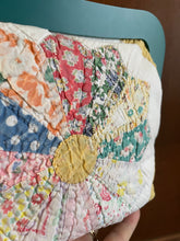 Load image into Gallery viewer, Blue Wooden Frame Vintage Quilt Clutch Bag