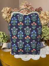 Load image into Gallery viewer, Navy Floral Small Clutch Backpack