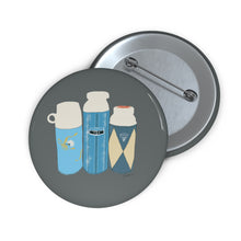 Load image into Gallery viewer, Thermos Trio Pin Button — Retro Water Bottle Enamel-Style Badge
