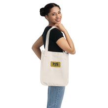 Load image into Gallery viewer, Canvas Tote Bag — Yellow Plaid Patch “PGH” Eco Grocery &amp; Everyday Tote
