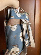 Load image into Gallery viewer, Large “Wrented” Charley Harper Canvas Fabric Vintage style Clutch Backpack
