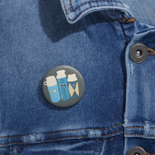 Load image into Gallery viewer, Thermos Trio Pin Button — Retro Water Bottle Enamel-Style Badge
