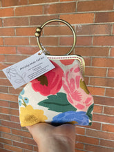 Load image into Gallery viewer, Ring handle mini floral clutch
