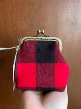 Load image into Gallery viewer, Coin Purse- Red And Black Buffalo Plaif

