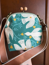 Load image into Gallery viewer, Large Crossbody Clutch Bag with Hummingbird design in Aqua
