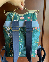 Load image into Gallery viewer, Blue Peacock Small Backpack Clutch Bag
