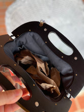 Load image into Gallery viewer, Black Wooden Handle Retro Style Halloween Clutch
