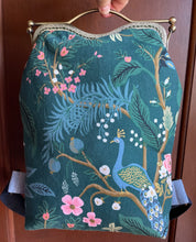 Load image into Gallery viewer, Blue Peacock Small Backpack Clutch Bag
