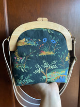 Load image into Gallery viewer, Large Wooden frame Clutch Crossbody in English Garden by Rifle Paper Co. canvas fabric
