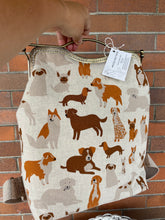 Load image into Gallery viewer, Large Backpack Clutch Bag~Dog Park Canvas Fabric
