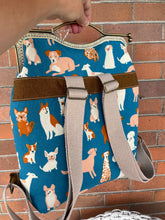 Load image into Gallery viewer, Large Backpack Clutch Bag~Dog Park Canvas Fabric
