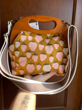 Load image into Gallery viewer, Retro style Wooden handle Strawberry crossbody clutch
