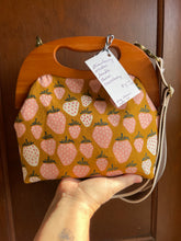 Load image into Gallery viewer, Retro style Wooden handle Strawberry crossbody clutch
