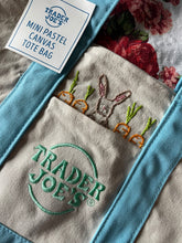 Load image into Gallery viewer, Mini pastel tote bag with hand embroidered design
