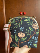 Load image into Gallery viewer, Large Kiss Clasp Crossbody Peony Clutch
