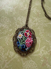 Load image into Gallery viewer, Vintage Linen Embroidery Statement Necklace
