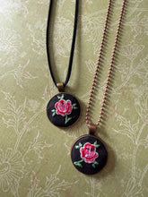 Load image into Gallery viewer, Vintage Linen Floral Rose Necklace Or Choker
