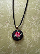 Load image into Gallery viewer, Vintage Linen Floral Rose Necklace Or Choker
