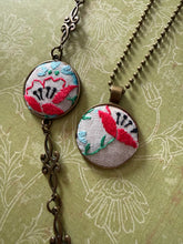 Load image into Gallery viewer, Vintage Linen embroidered necklace or bracelet
