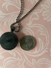 Load image into Gallery viewer, Hand Embroidered White Heart on Red Corduroy Necklace
