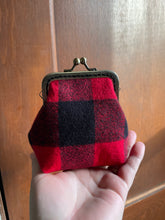 Load image into Gallery viewer, Red and Black Buffalo Plaid Flannel Coin Purse
