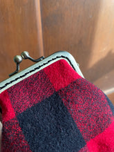 Load image into Gallery viewer, Red and Black Buffalo Plaid Flannel Coin Purse
