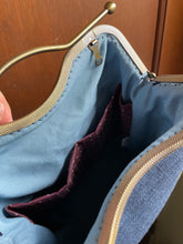 Load image into Gallery viewer, Small Navy and Floral Clutch Backpack
