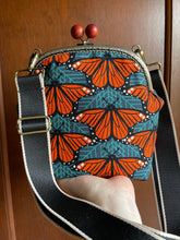 Load image into Gallery viewer, Monarch Barkcloth Large Crossbody Clutch
