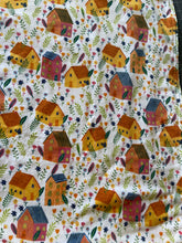 Load image into Gallery viewer, Little Yellow Houses Flannel and Yellow Minky Blanket
