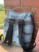 Load image into Gallery viewer, Large women’s Backpack- Art Gallery Fabric Canvas Birds
