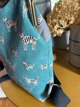 Load image into Gallery viewer, Small Cat Backpack Clutch in aqua
