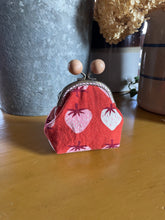 Load image into Gallery viewer, Coin Purse Strawberry red with wooden knobs
