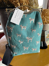 Load image into Gallery viewer, Small Cat Backpack Clutch in aqua
