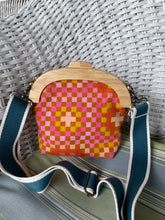 Load image into Gallery viewer, Wooden Frame Granny Square Crossbody Clutch bag

